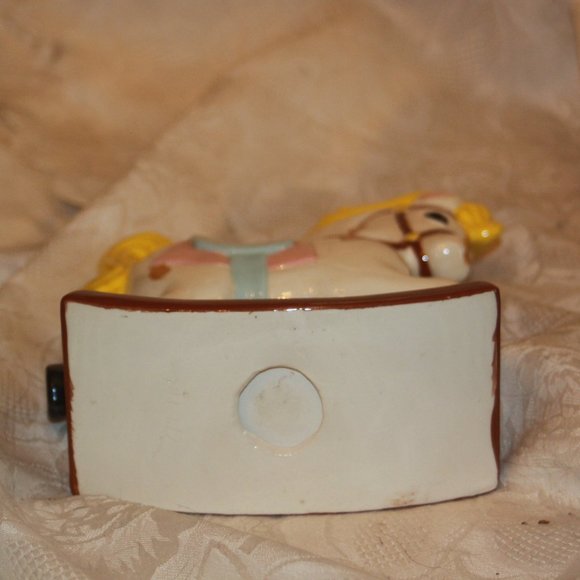 Vintage Ceramic Rocking Horse Figurine 8.5"H Hand Painted - Picture 3 of 3